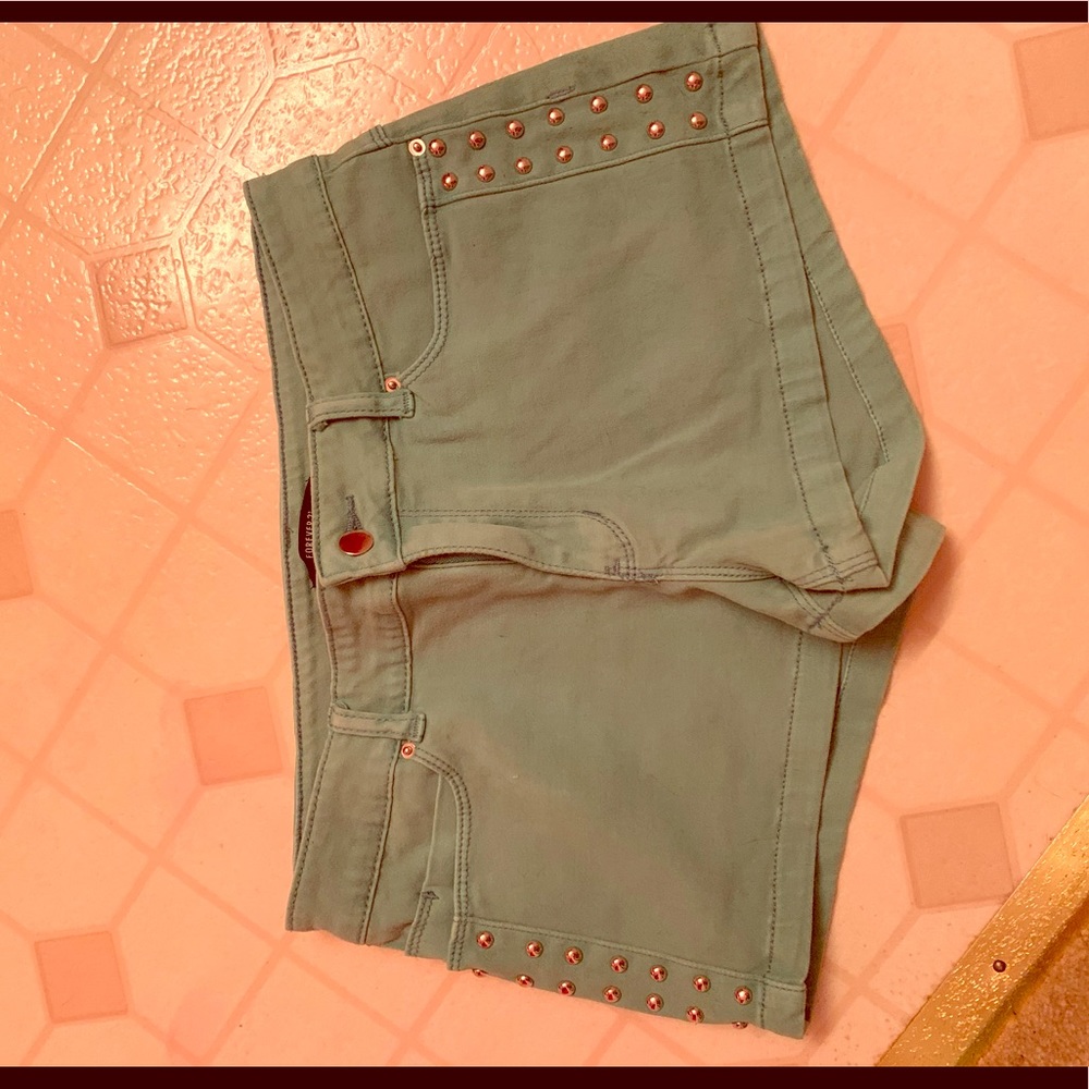 Teal stretchy shorts size medium from forever 21